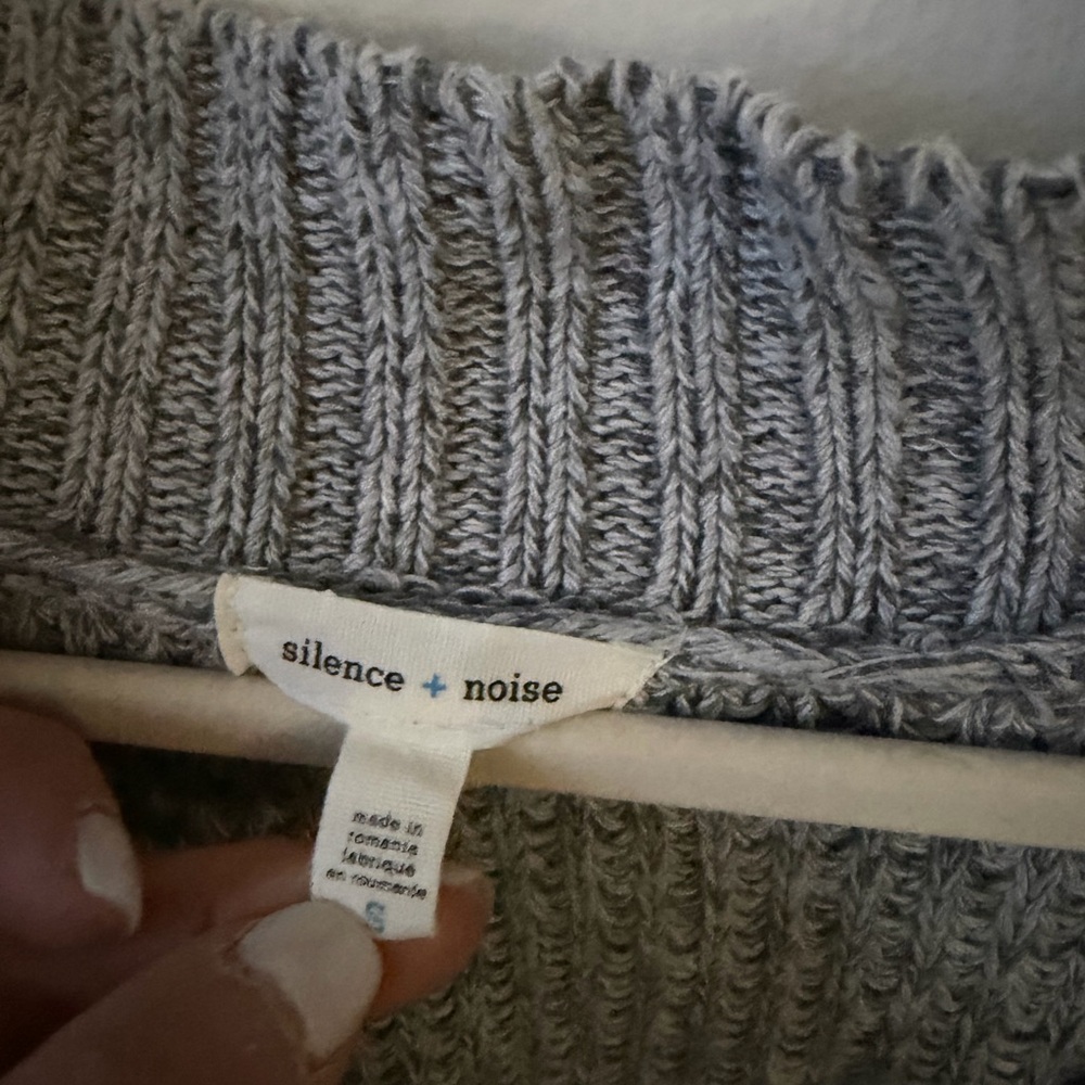 Noise Ribbed Knit Sweater in Gray. New